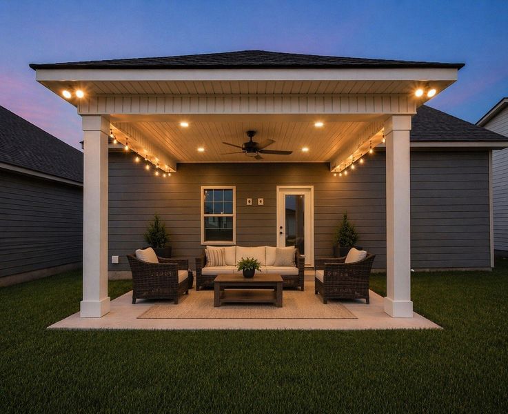 Digitally enhanced photo of the back porch!