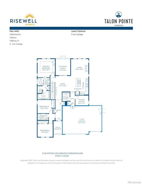 2D floor plan layout of this home in Talon Pointe, Thornton, CO (Image 3).