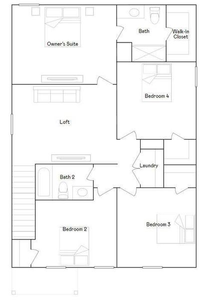2D floor plan layout of this home in Esperanza, Richmond, TX (Image 3).