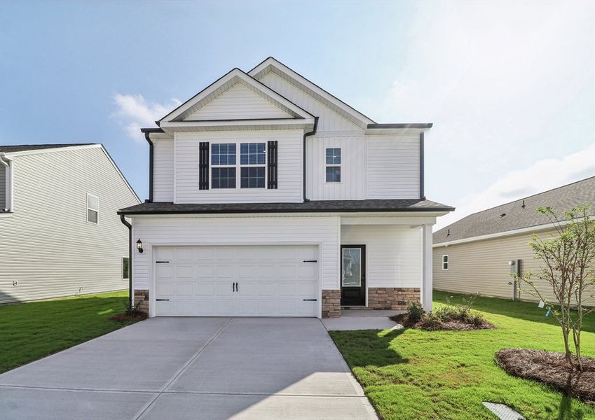 The Carolina has a 2-car garage.