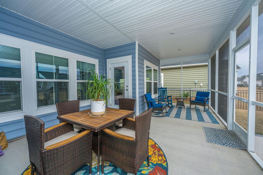 Exterior details and patio area of a home in Horizons at Summers Corner | 55+, Summerville (Image 25).