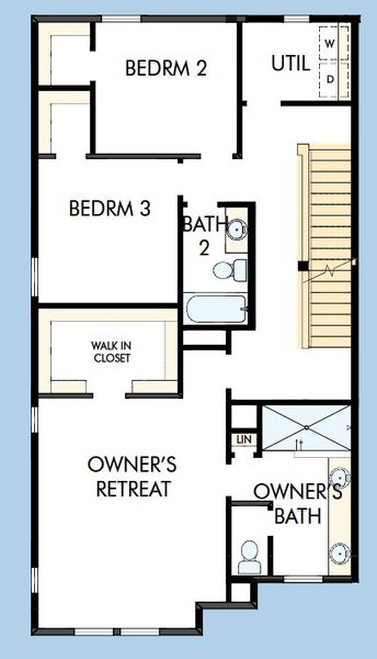 2D floor plan layout for the The Timmons by David Weekley Homes in Crosscreek Walk  – Courtyard, Charleston, SC (Image 4).