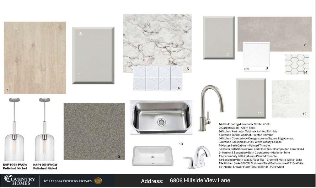 Sample of building materials used in homes in Legacy, League City (Image 3).