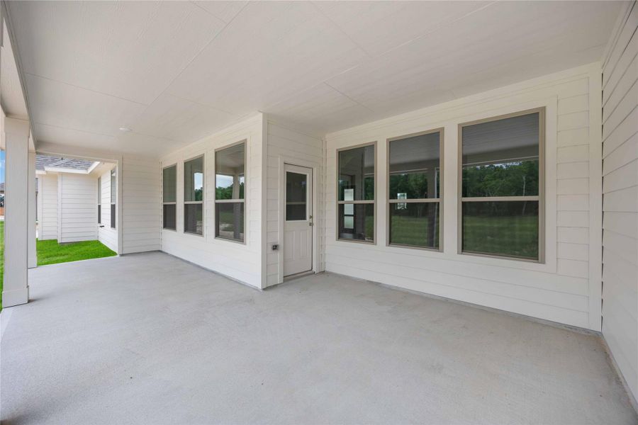 Outdoor living made easy with a shaded, private patio space for all seasons. Outdoor living made easy with a shaded, private patio space for all seasons.