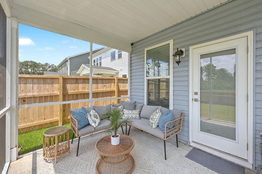 Exterior details and patio area of a home in The Groves of Berkeley, Moncks Corner (Image 25). Exterior details and patio area of a home in The Groves of Berkeley, Moncks Corner (Image 25).