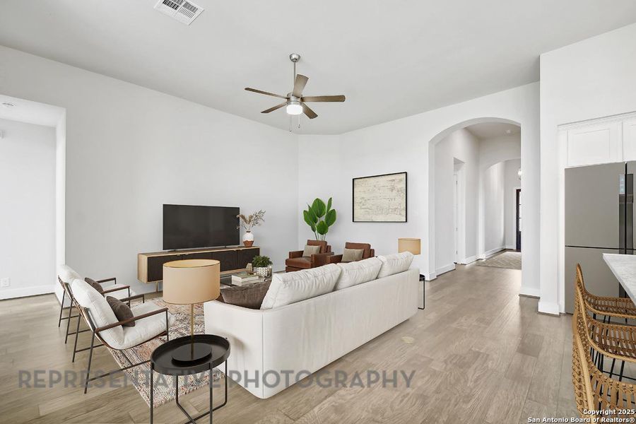 Furnished interior view inside a new home in Alsatian Oaks: 50ft. lots, Castroville (Image 12). Furnished interior view inside a new home in Alsatian Oaks: 50ft. lots, Castroville (Image 12).