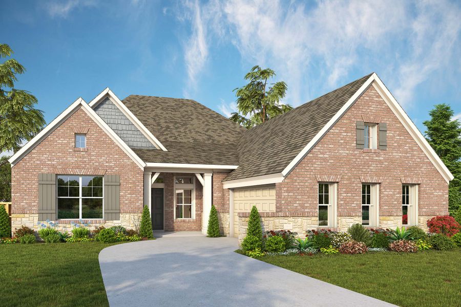 Front exterior of a home in the Goodland – Manor Series community, located in Grand Prairie, TX (Image 17).