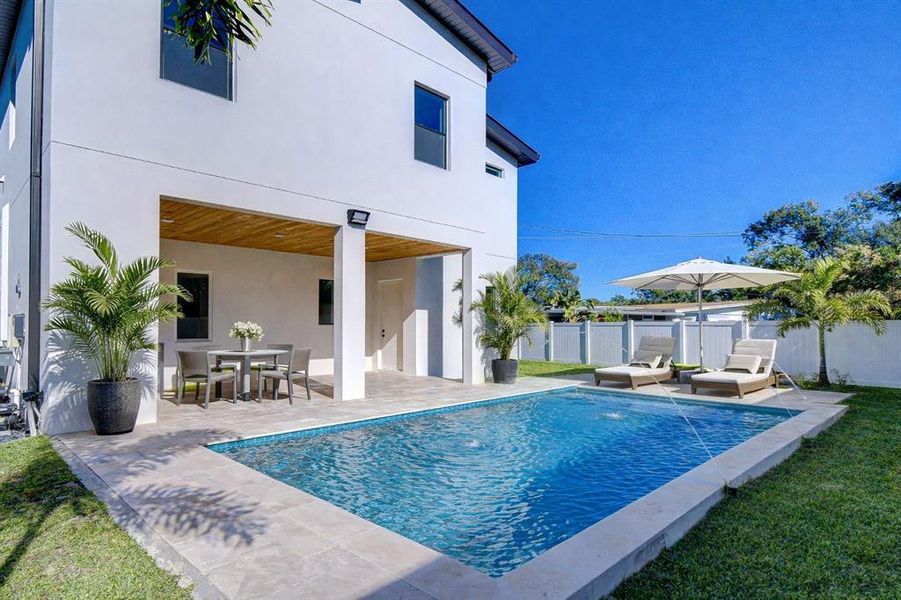 Exterior details and patio area of a home in , Tampa (Image 38).