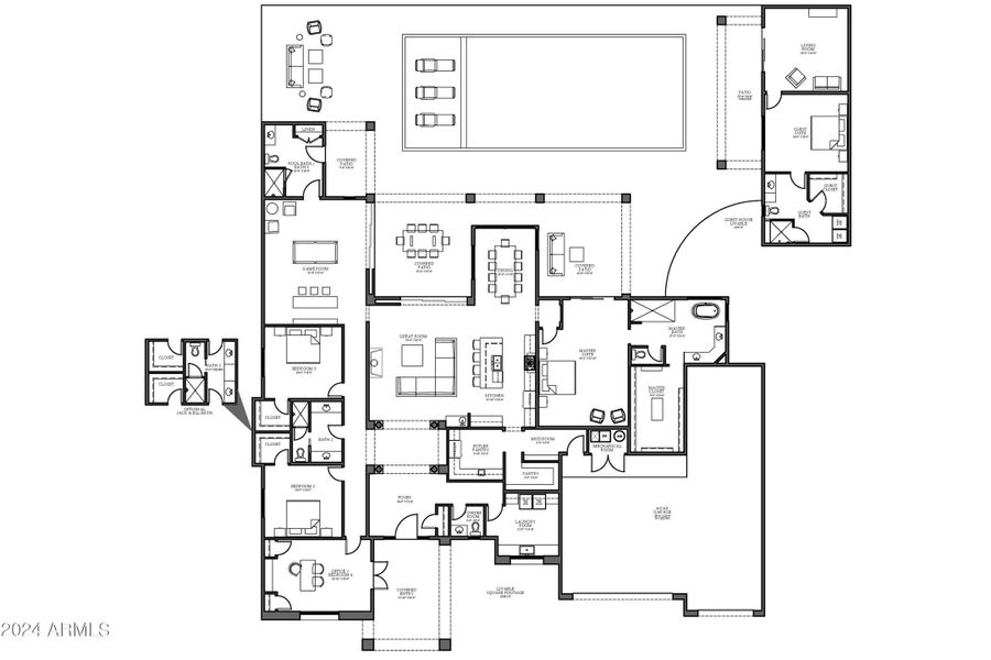 Floor Plan with Pool