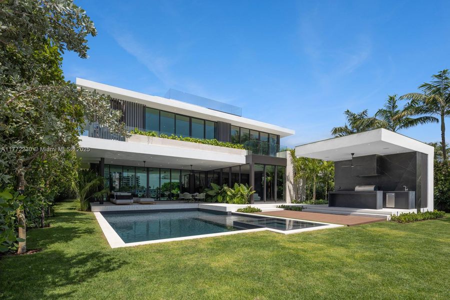 Front exterior of a new home in , Miami Beach, FL, highlighting curb appeal (Image 2). Front exterior of a new home in , Miami Beach, FL, highlighting curb appeal (Image 2).