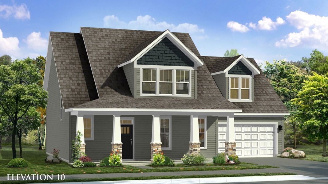 Representative exterior photo of a completed home built from the Sutherland - Finished Basement by DRB Homes in Pinebrook, Woodruff, SC (Image 24).