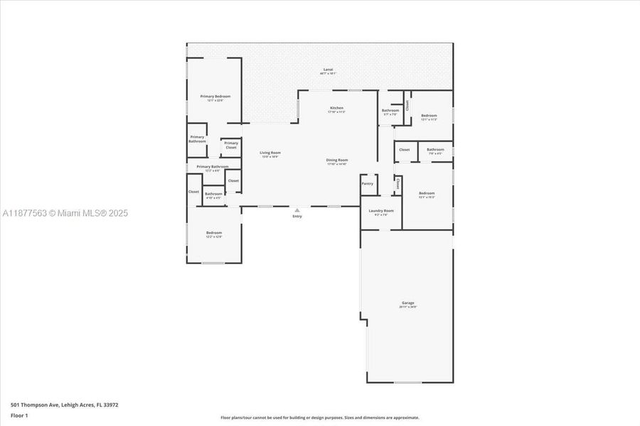 2D floor plan layout of this home in , Lehigh Acres, FL (Image 3).