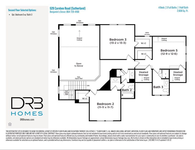 2D floor plan layout of this home in Benjamin's Grove, Woodruff, SC (Image 6).