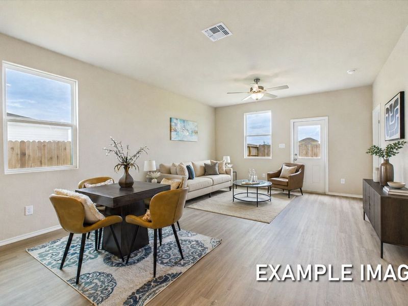 Representative furnished interior of a home built from the The Corral A by Davidson Homes LLC in Morgan Meadows, San Antonio (Image 9). Representative furnished interior of a home built from the The Corral A by Davidson Homes LLC in Morgan Meadows, San Antonio (Image 9).