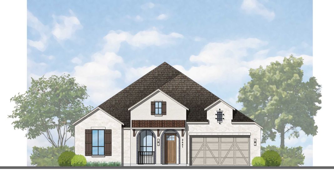 Representative rendering of the exterior for the Fleetwood Plan by Highland Homes (Image 26). Representative rendering of the exterior for the Fleetwood Plan by Highland Homes (Image 26).