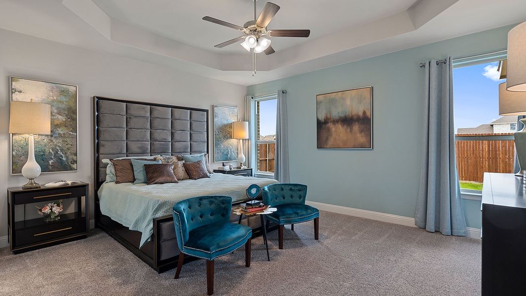 Representative furnished interior of a home built from the Guadalupe by D.R. Horton in Eden Ranch, Arlington (Image 26).