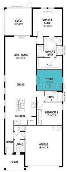 2D floor plan layout of this home in Wellen Park, Venice, FL (Image 5).