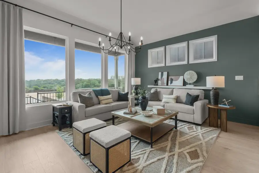 Furnished interior view inside a new home in Centero at Stone Oak, San Antonio (Image 3).
