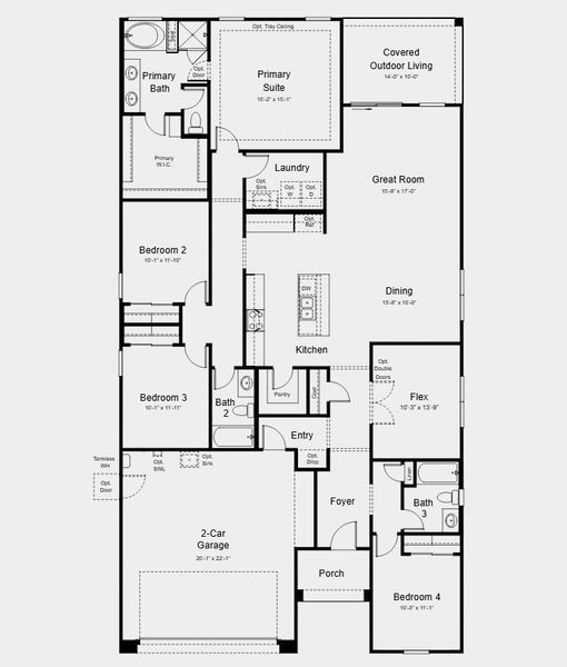 2D floor plan layout for the Regal by Taylor Morrison in Ladera Trails, Peoria, AZ (Image 3).