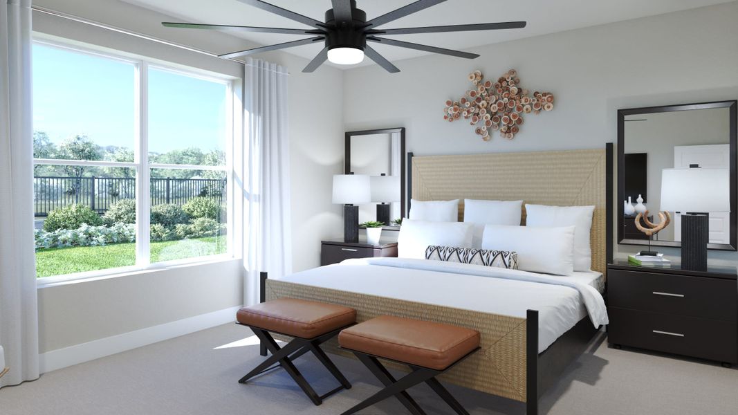 Primary Bedroom | Skyview | Courtyards at Waterstone | New homes in Palm Bay, FL | Landsea Homes