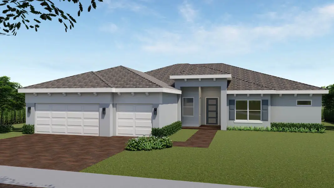 Representative exterior photo of a completed home built from the Bellister by D.R. Horton in Aspen Estates, Homestead, FL (Image 1). Representative exterior photo of a completed home built from the Bellister by D.R. Horton in Aspen Estates, Homestead, FL (Image 1).