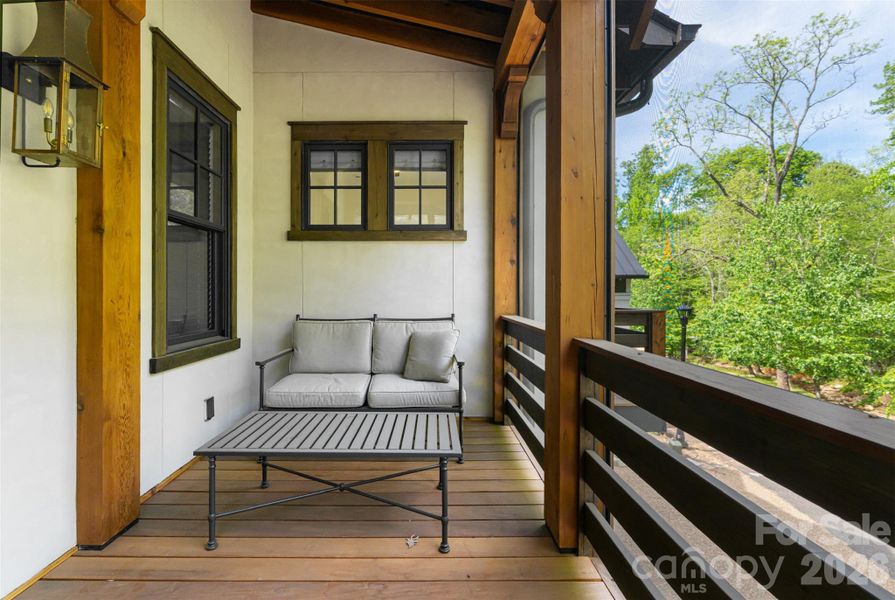 Exterior details and patio area of a home in , Black Mountain (Image 26).