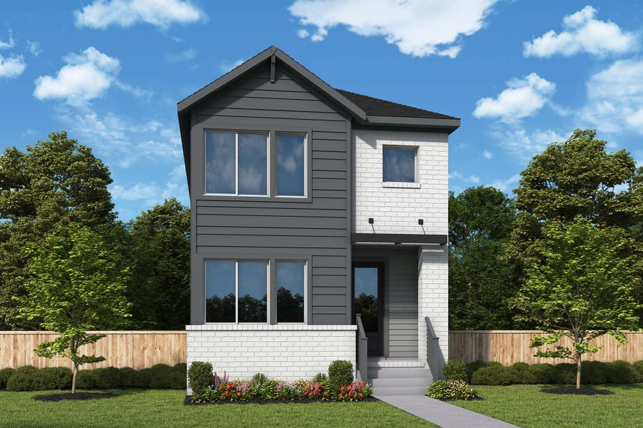 Representative exterior photo of a completed home built from the The Chestfield by David Weekley Homes in NoVi Chatham Park - The Mews Collection, Pittsboro, NC (Image 14). Representative exterior photo of a completed home built from the The Chestfield by David Weekley Homes in NoVi Chatham Park - The Mews Collection, Pittsboro, NC (Image 14).