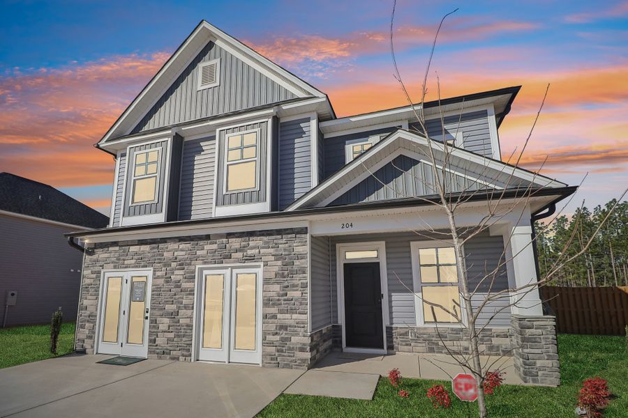 Representative exterior photo of a completed home built from the Makenzie II by Great Southern Homes in Peachtree Hills, Lexington, SC (Image 38).