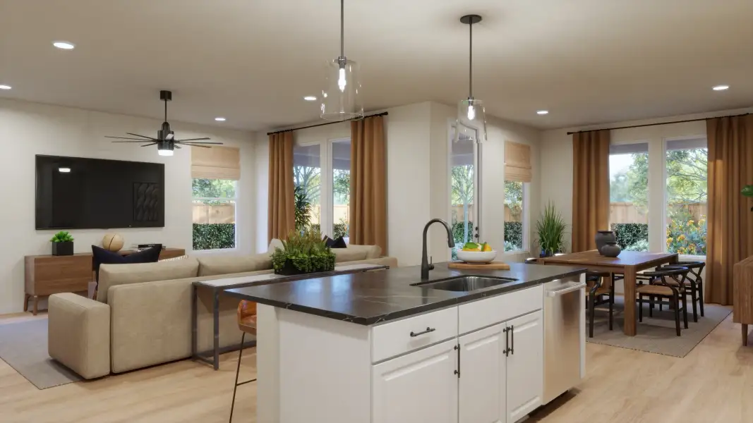 Furnished interior view inside a new home in Freedom at Anthem, Kyle (Image 6).
