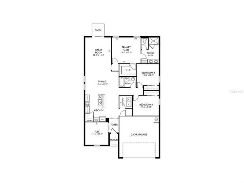 2D floor plan layout of this home in Springs at Lake Alfred - Signature Series, Lake Alfred, FL (Image 2). 2D floor plan layout of this home in Springs at Lake Alfred - Signature Series, Lake Alfred, FL (Image 2).