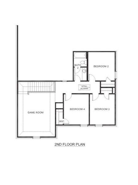 2D floor plan layout for the Perry by D.R. Horton in Prairie Oaks, Oak Point, TX (Image 4).