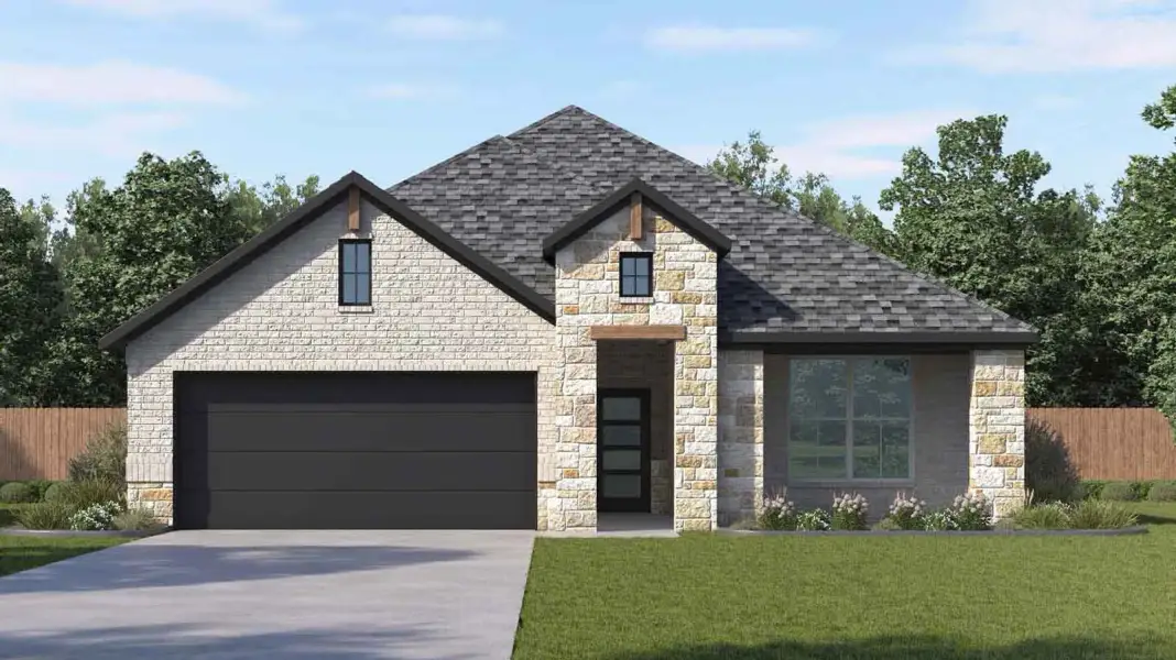 Representative exterior photo of a completed home built from the Lorenzo by D.R. Horton in Lago Mar 60' Homesites, Texas City, TX (Image 2).