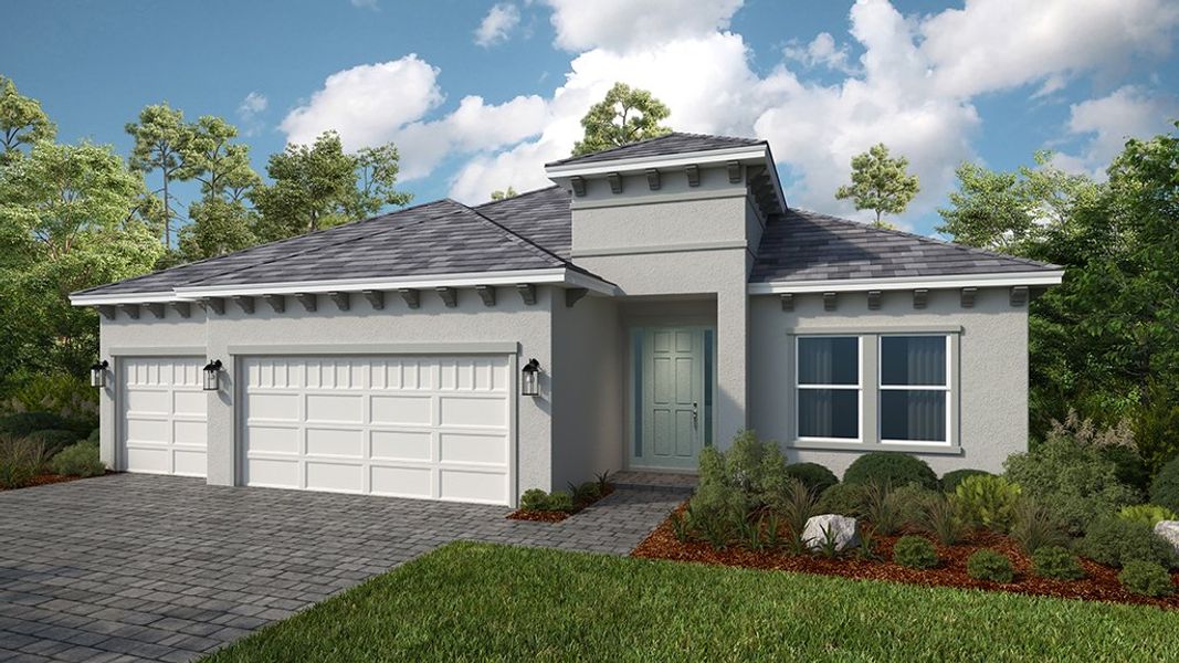 Representative exterior photo of a completed home built from the Cresta by Taylor Morrison in Esplanade at Rivergrass, Naples, FL (Image 18).