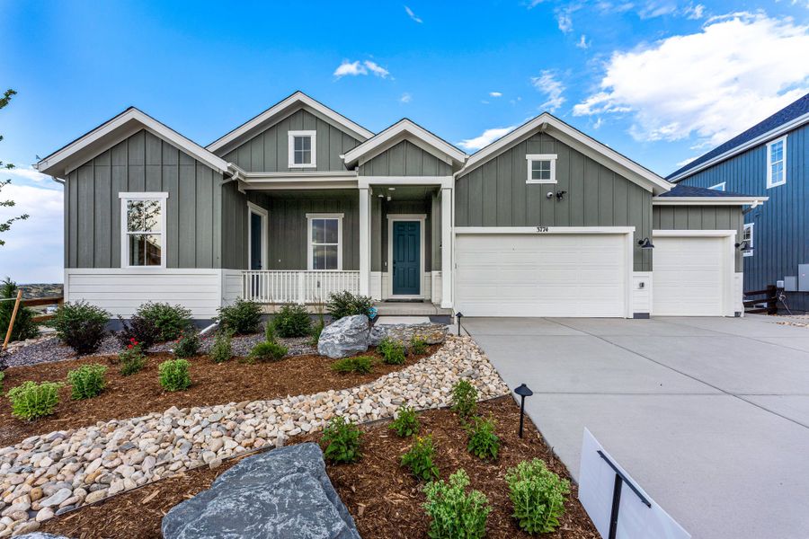 Representative exterior photo of a completed home built from the Ridge by Taylor Morrison in Macanta, Castle Rock, CO (Image 1). Representative exterior photo of a completed home built from the Ridge by Taylor Morrison in Macanta, Castle Rock, CO (Image 1).