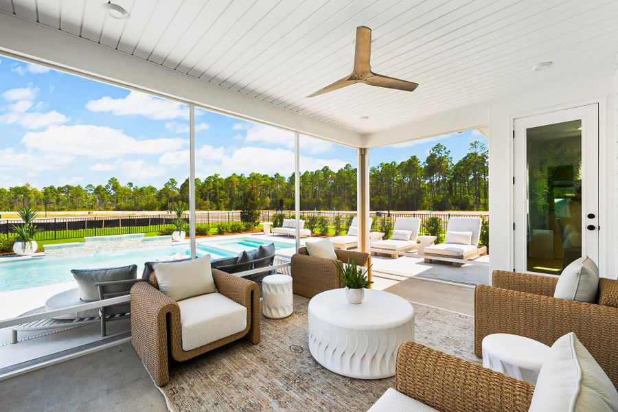 Exterior details and patio area of a home in Breakfast Point East, Panama City Beach (Image 19).