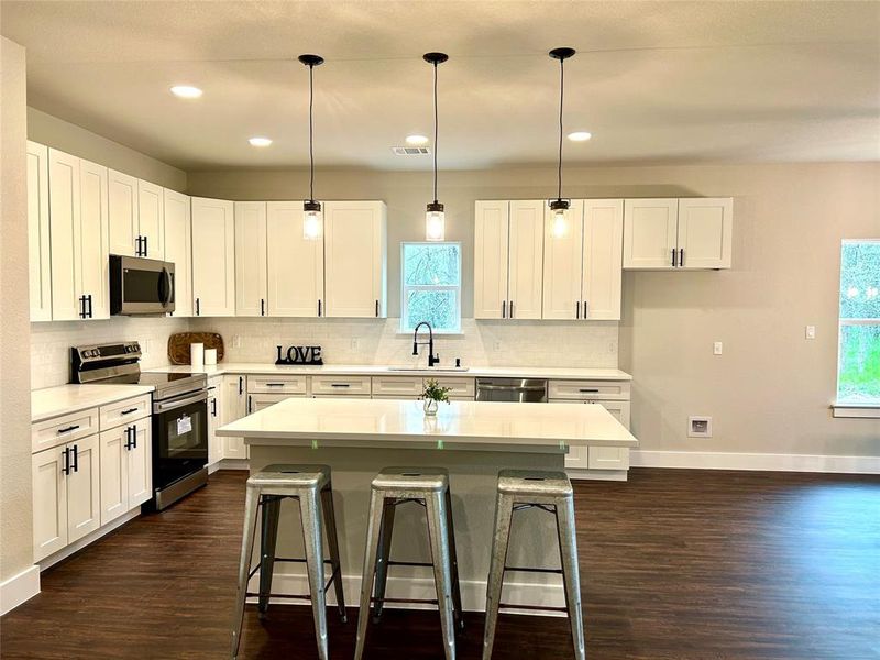 Bright spacious kitchen.