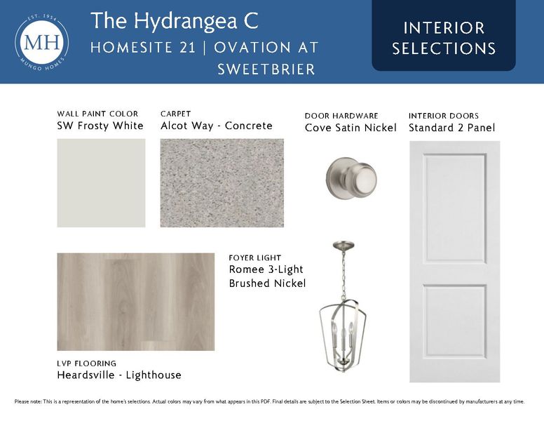 Sample of building materials used in homes in Ovation at Sweetbrier, Durham (Image 5). Sample of building materials used in homes in Ovation at Sweetbrier, Durham (Image 5).