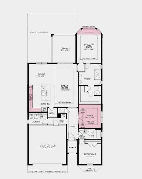 Additional highlights include: Gourmet kitchen, tray ceiling package, primary bay window, study in place of flex room, 8' interior doors, pocket sliding glass door at great room and 10' ceilings on first floor.