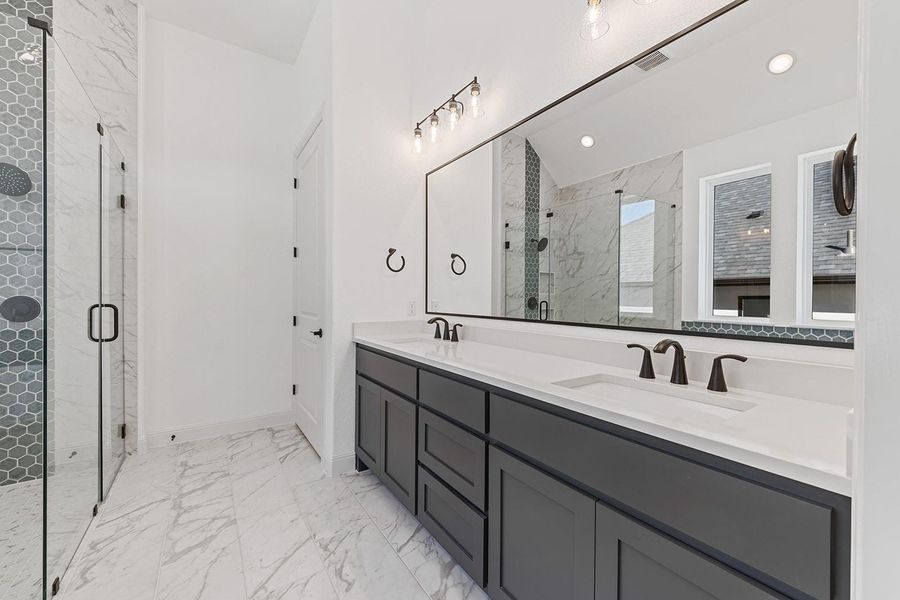 Furnished interior view inside a new home in Wolf Ranch West Bend - 60', Georgetown (Image 6).