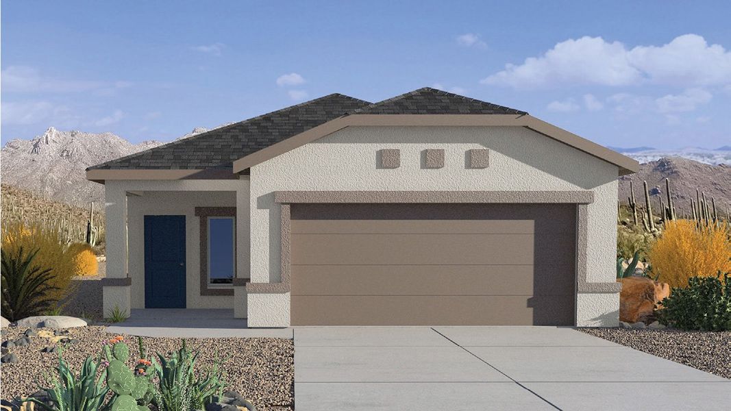 Representative exterior photo of a completed home built from the Amber by D.R. Horton in Senita Crossing, Tucson, AZ (Image 20). Representative exterior photo of a completed home built from the Amber by D.R. Horton in Senita Crossing, Tucson, AZ (Image 20).