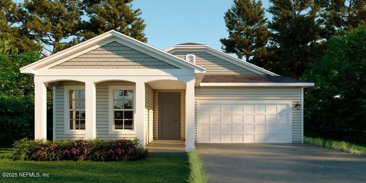 Front exterior of a new home in , St. Augustine, FL, highlighting curb appeal (Image 1). Front exterior of a new home in , St. Augustine, FL, highlighting curb appeal (Image 1).