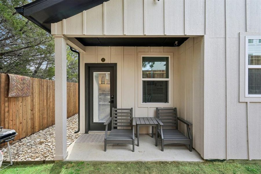 Exterior details and patio area of a home in , Granbury (Image 24).