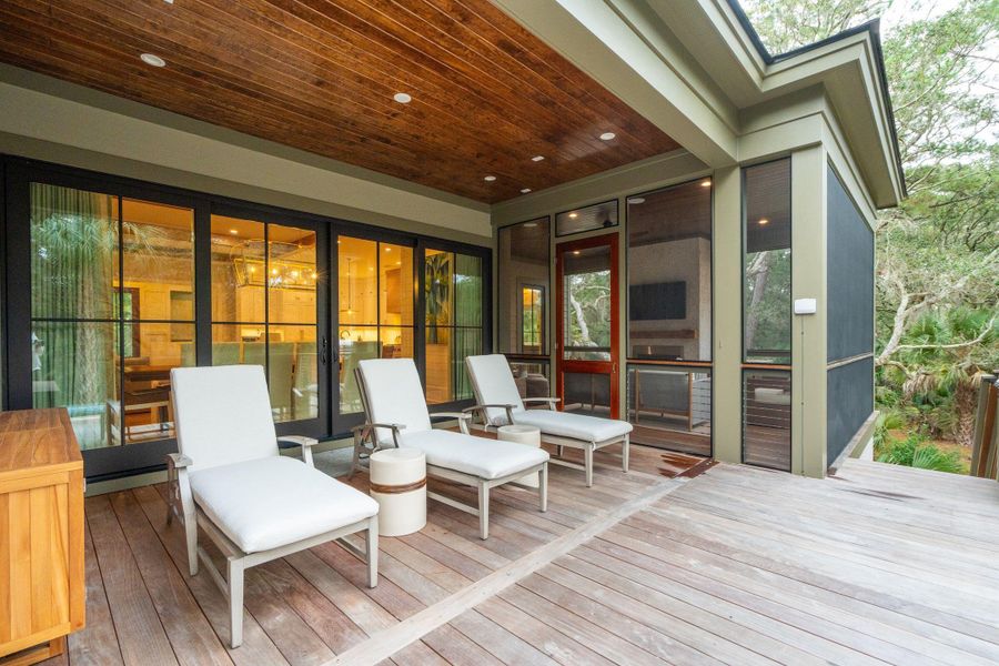 Exterior details and patio area of a home in , Johns Island (Image 29).