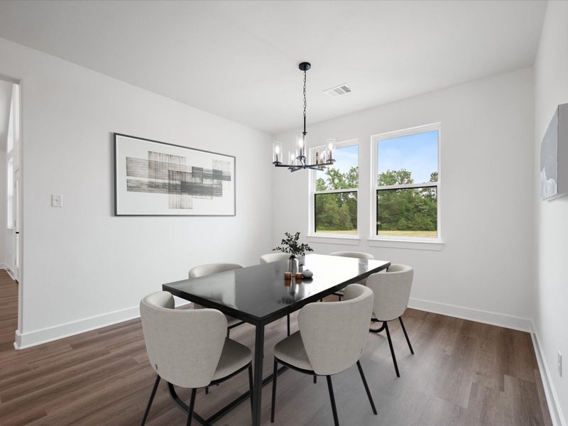 Virtually staged dining room Virtually staged dining room