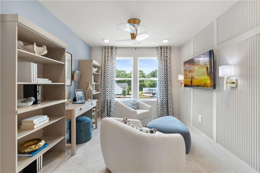 Furnished interior view inside a new home in Langley Overlook, Loganville (Image 37). Furnished interior view inside a new home in Langley Overlook, Loganville (Image 37).