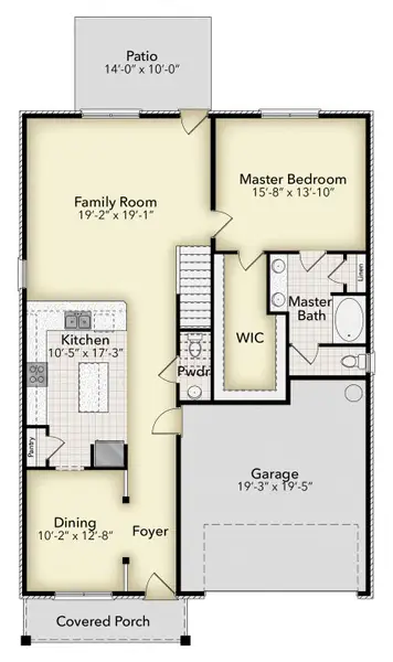 2D floor plan layout for the 3105 by Adams Homes in Charlotte's Ridge, Middlesex, NC (Image 3).