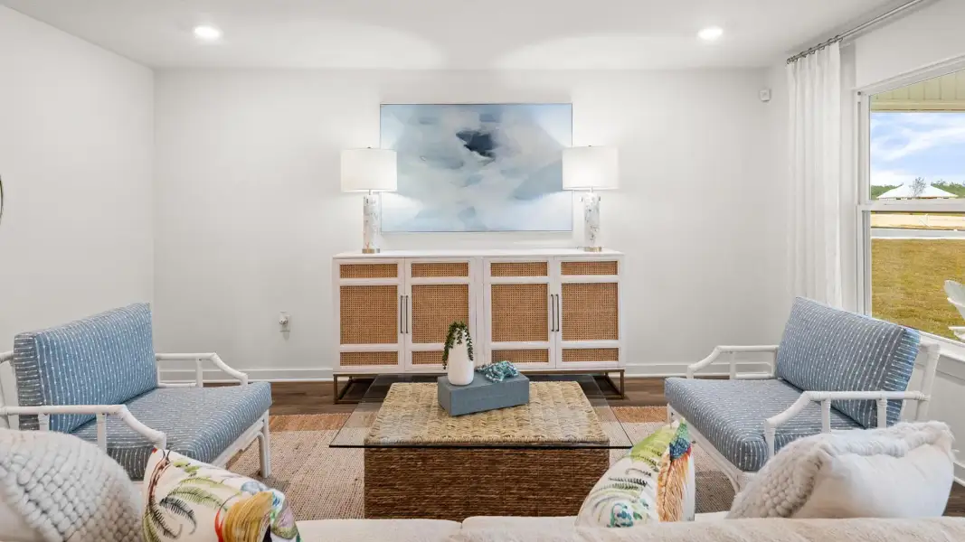 Furnished interior view inside a new home in Magnolia at the Bluffs Phase 3, Freeport (Image 12).