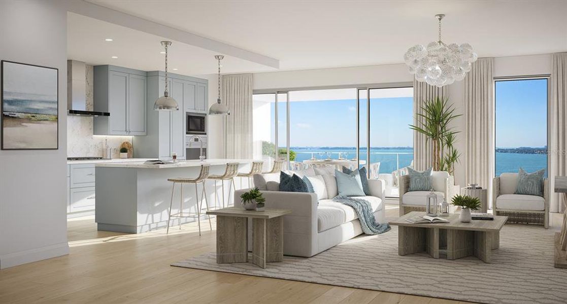 Furnished interior view inside a new home in The Owen Golden Gate Point, Sarasota (Image 6).