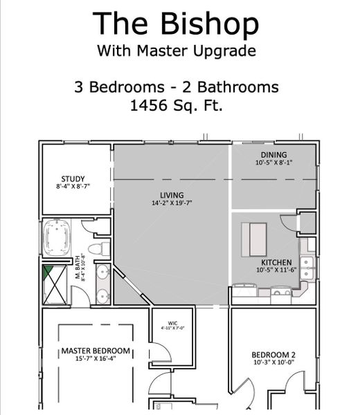 2D floor plan layout of this home in Hampshire Heights, Moore, SC (Image 2).