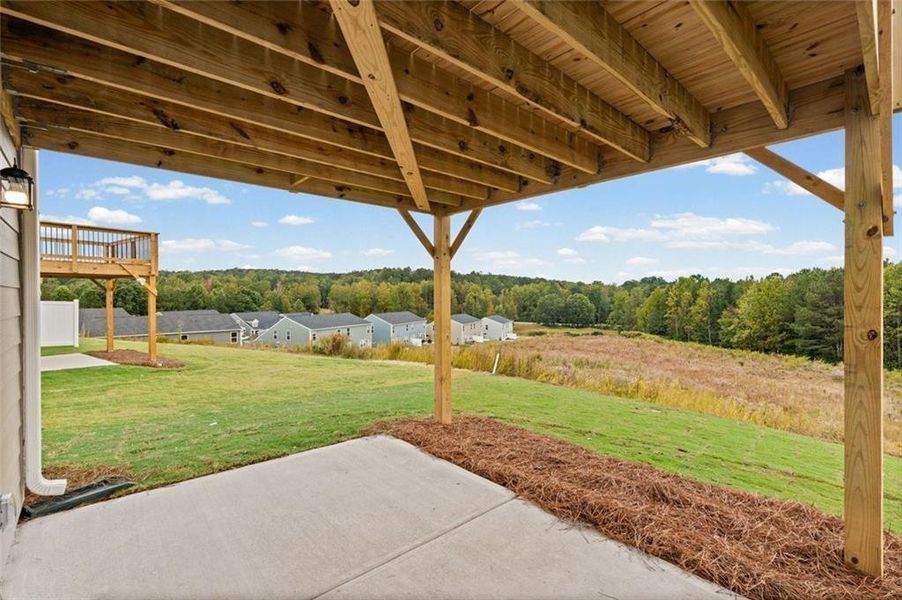Exterior details and patio area of a home in Villas at Gold Creek, Dawsonville (Image 27).